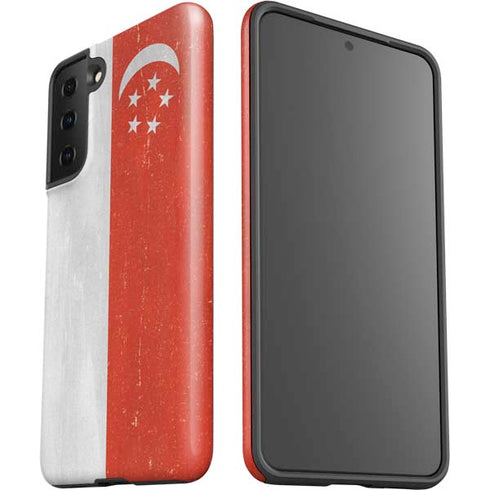 Singapore Flag Distressed Galaxy S21 FE Pro Case